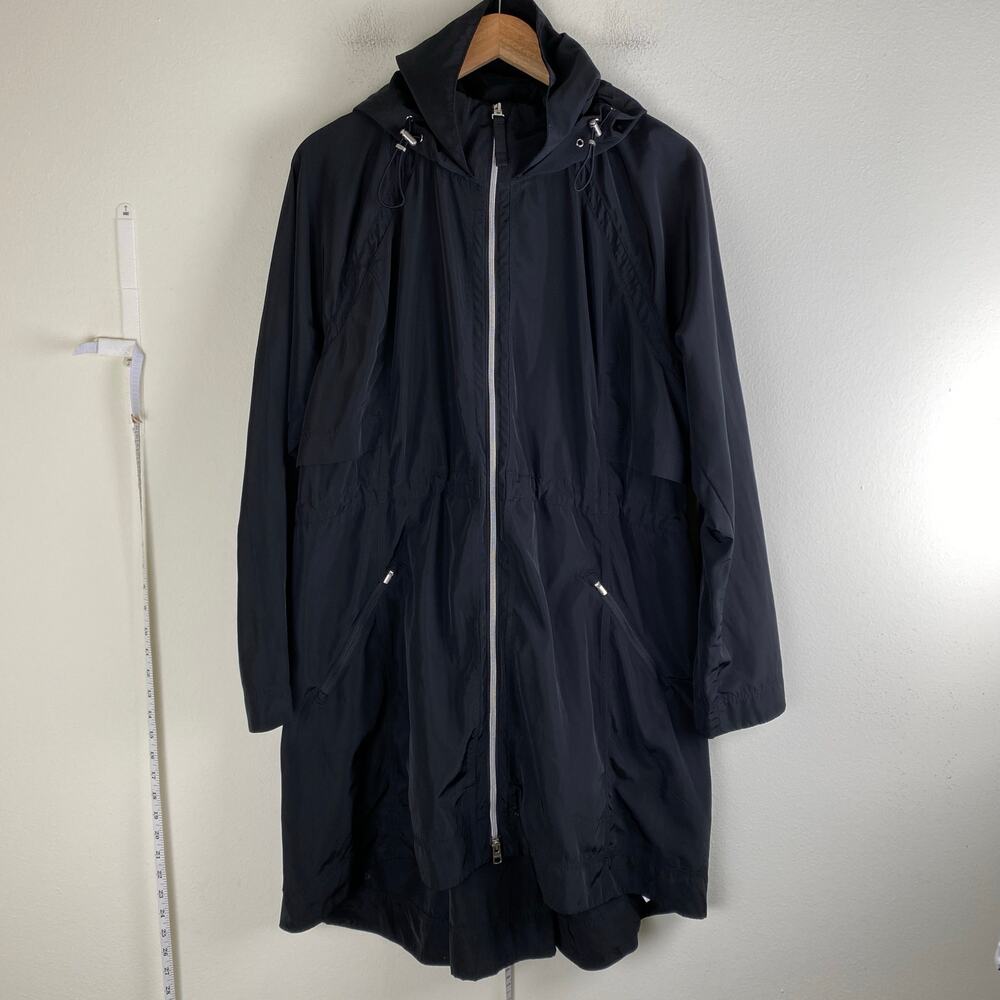 Athleta Rain Drop Jacket Black Anorak Cinch Waist Size L - Picture 5 of 14